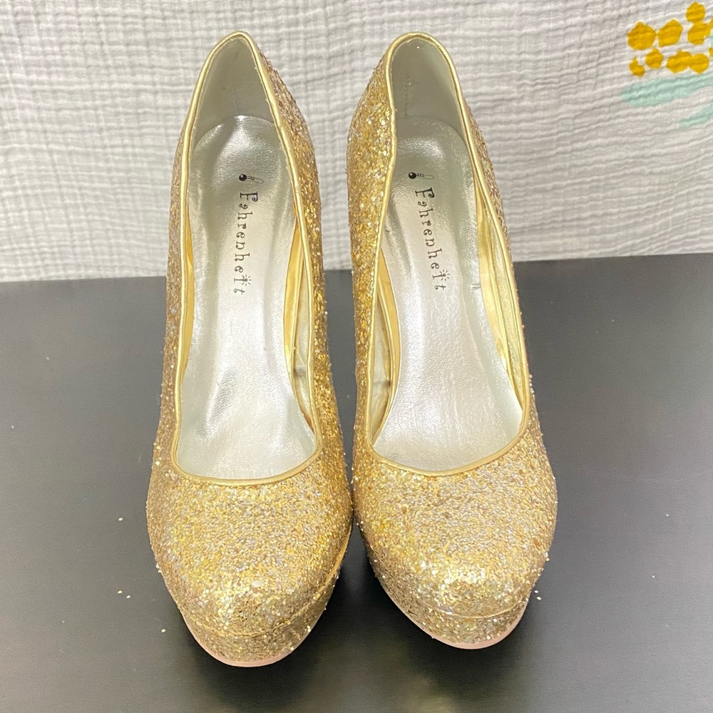 Fahrenheit Stiletto Womens Glitter Platform Pumps Size 6.5